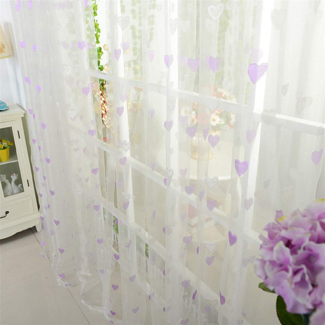 Lianmengmvp Petit Amour Rideau 0x100cm Poinconnage Monolithique Rideaux De Fenetre Rideau De Porte En Tulle Panneau De Drapage Pour Chambre Denfant Salon Salle Detude Et Decoration De La Maison Ameublement Et Decoration