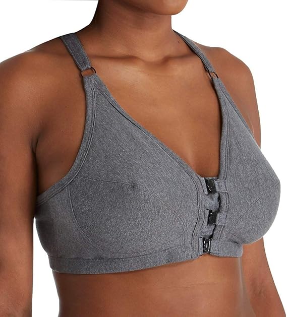 Cottonique Women's Hypoallergenic Racer Back Front Closure Support Bra