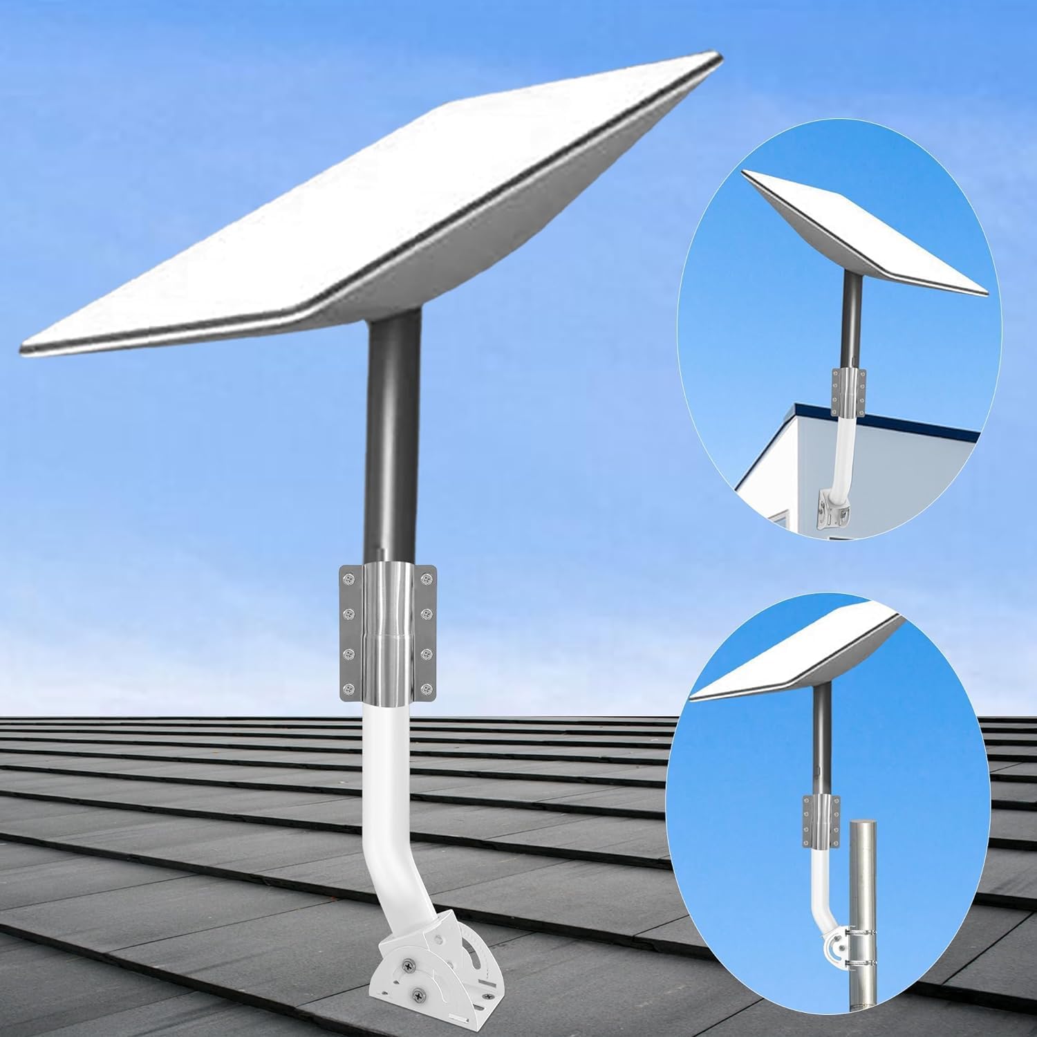 Star-link Gen 2 Mount, 160° Adjustable Mounting Kit for Wall/Roof/Pole Mounted, Universal J-Pole Bracket Compatible with Star-link V2 TV Antenna and Weather Station