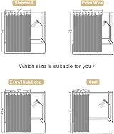 EurCross Eco-friendly Semi-Transparent Cobblestone Shower Curtain 54W x 72L view 7