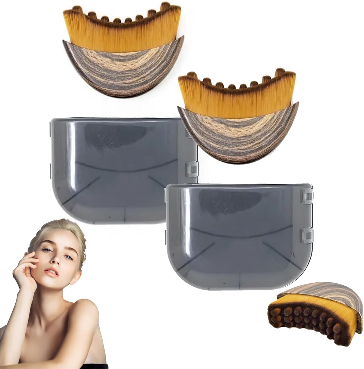 Photo 1 of Lymphatic Contour Face and Body Brushes, The Lymphatic Drainage Massager for Face, Dry Brushing Face Brush, Chin & Jawline Sculpting, Ergonomically Designed to Fit The Skin Precisely (2 Set)