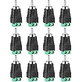 Iskueal RCA Plugs for Speaker Wire, RCA to AV Screw Terminal Connector, Phono RCA Male Plug Solderless Converter Audio/Video Speaker Wire Connectors Solderless Adapter(12 Pack)