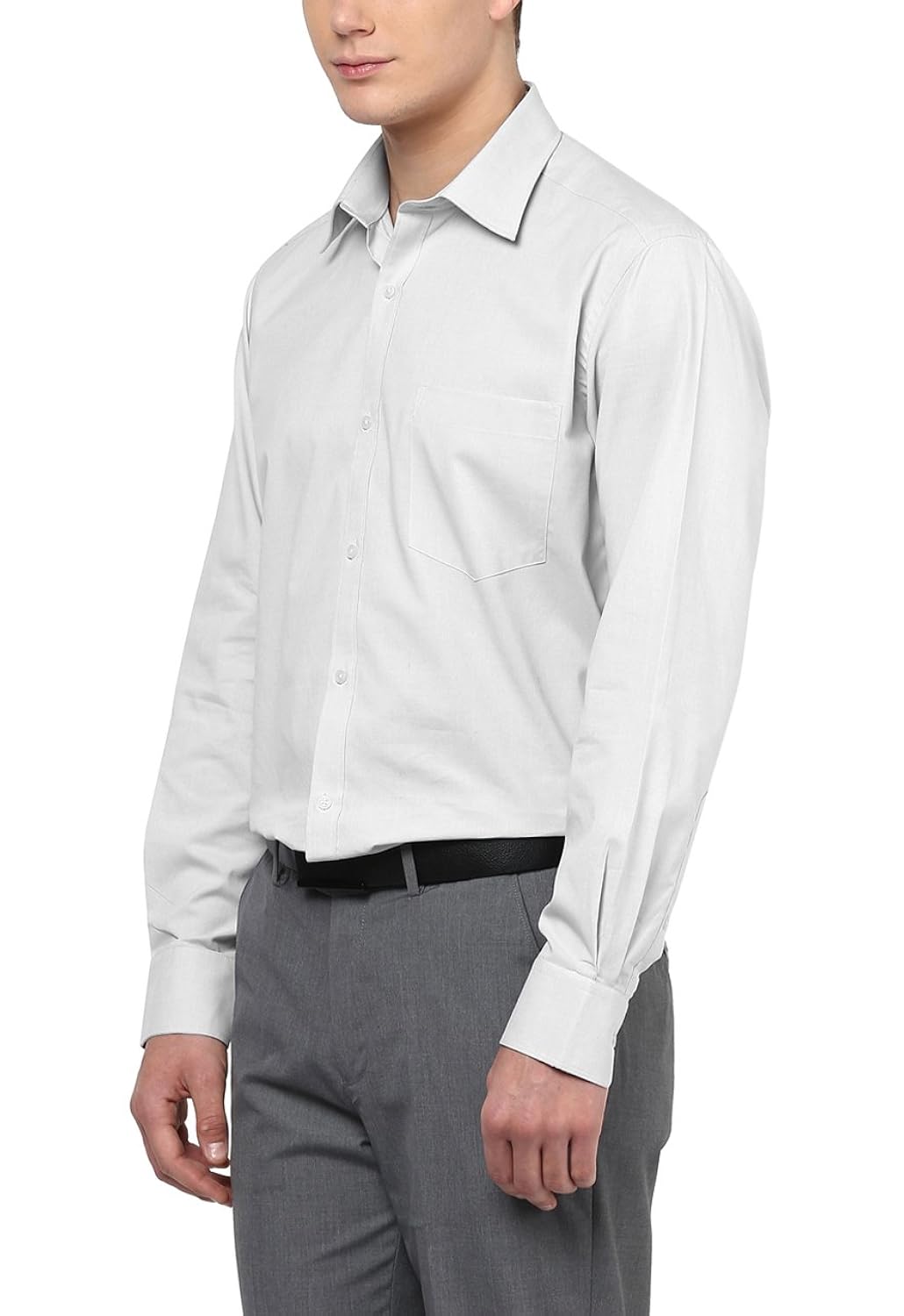 american crew men's full sleeve solid shirt with pocket (grey)