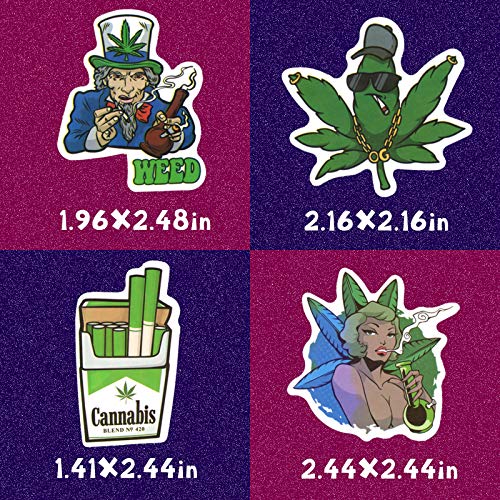 100PCS Weed Stickers for Adult Decals Perfect for Laptop Computer Car Skateboard Water Bottle Travel Case Guitar Luggage Motorbikes