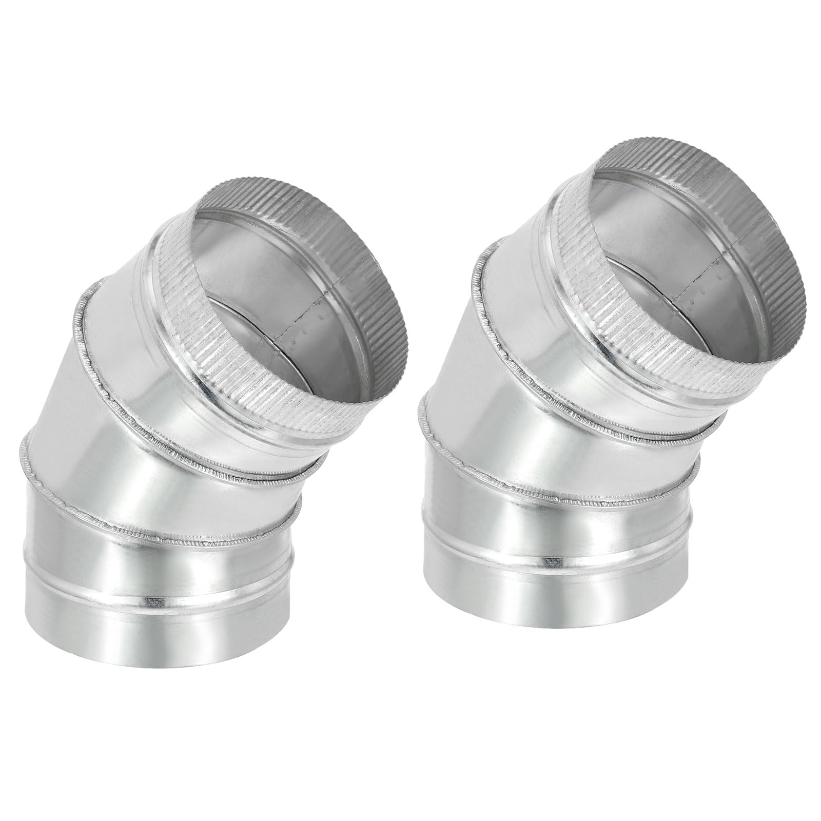 Photo 1 of ***LIKE NEW/OPEN BOX***PATIKIL 6" OD 45 Degree Elbow Duct Pipe Connector, 2 Pack HVAC Ventilation Chimney Flue Tube Connector Galvanized Iron Adapter Crimped for Vent Exhaust Stovepipe