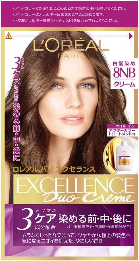 Amazon L Oreal Paris ロレアルパリ エクセランス N クリームタイプ 白髪染め 8nb より明るい自然な栗色 下地エッセンス 12ml 1剤 48g 2剤 48g トリートメント 40g L Oreal Paris ロレアルパリ 白髪染め 通販
