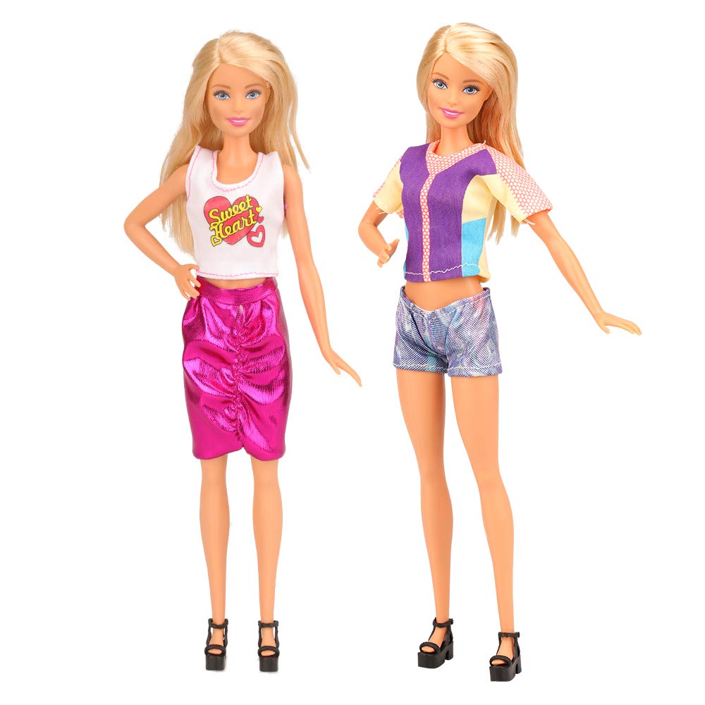 5 Hosen 10 Schuhen 10 Kleiderbugel Kleidung Fur Barbie Puppen Stil A 5 Tops Miunana Lot 35 5 Kleider Puppen Zubehor Bekleidung Schuhe