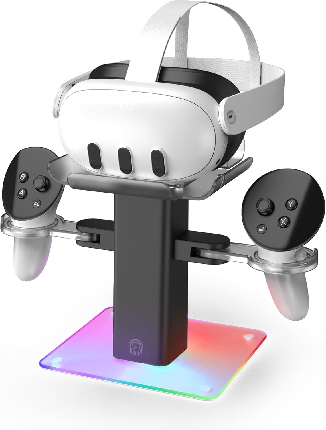TicEaik Charging Dock for Meta Quest 3S/Quest 3/Quest 2 Accessoriesm,Charger Station Stand with LED/RGB Light, Controllers and VR Accessories, Type C Charging Port