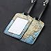 Lizimandu PU Leather Luggage Tags Suitcase Labels Bag Travel Accessories - Set of 2 (World Map)