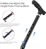 OOCOME Folding Walking Stick with Light 77-90cm Adjustable Non-Slip Base view 5