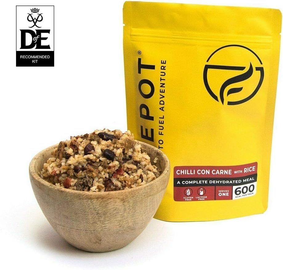 FIREPOT Chilli con Carne and Rice (Regular) - Healthy Dehydrated Expedition Food, Regular - 135g, Pack of 1