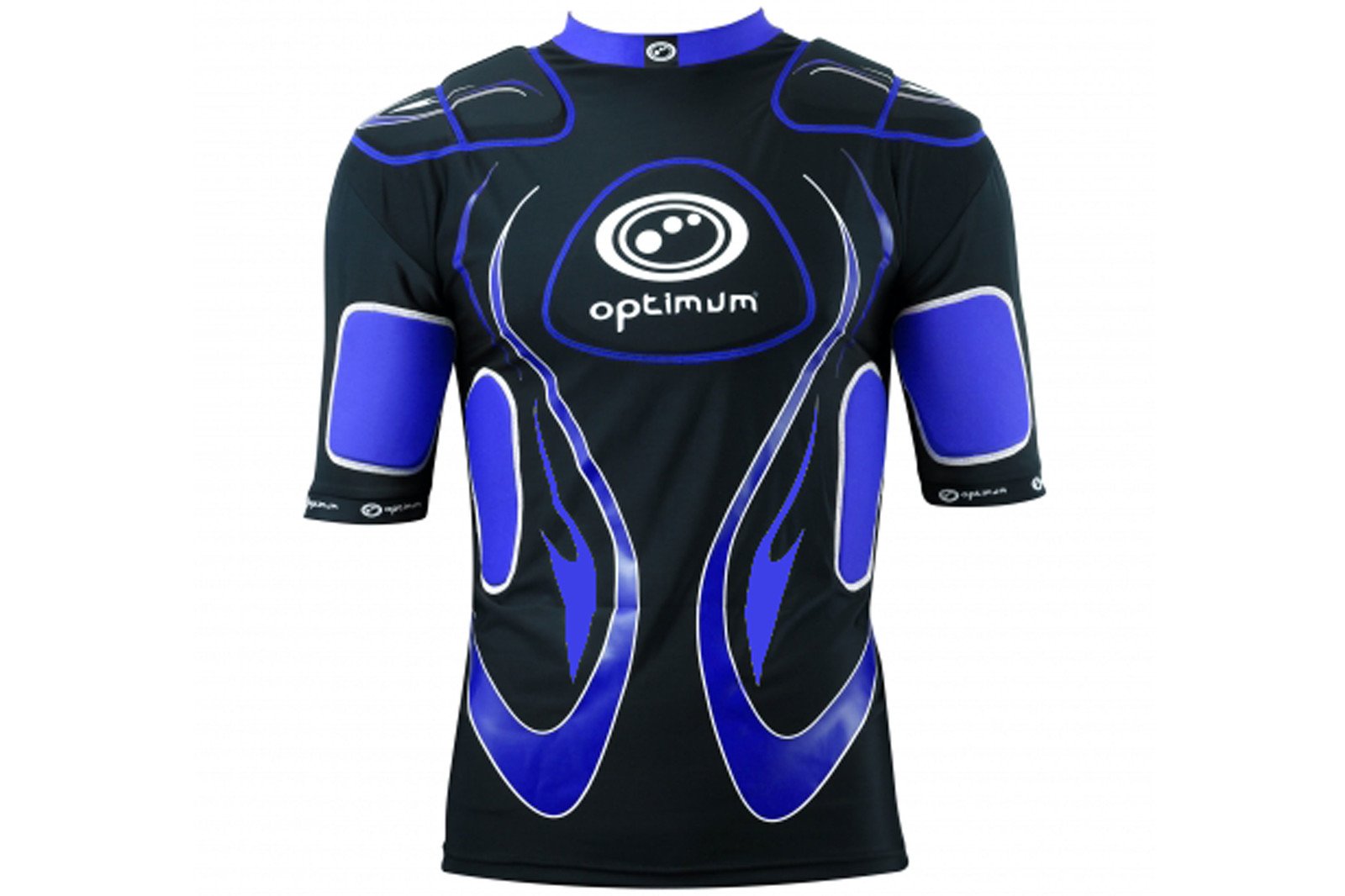 Optimum Inferno Rugby Shoulder Pads – Rugby Approved Protective Top for Adults & Kids, Lightweight EVA Padding, Unisex Fit, Breathable Lycra Construction - Blue, XX-Large