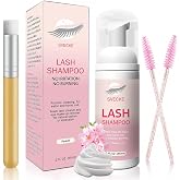 SVECKE Peach Lash Shampoo Kit, Eyelash Extension Cleanser | Foaming formula for professional salon services and convenient at-home eyelid care