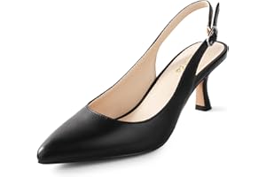Ankis Women's Slingback Kitten Heels Closed Pointed Toe Pumps Dress Shoes Party Wedding Casual 2.5inch