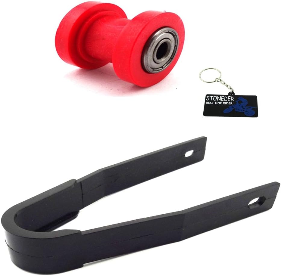 STONEDERRed 8mm Chain Roller + Chain Slider For Motocross Pit Dirt Trail Motor Bike