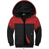 LLdress Boys Hoodie Kids Fleece Sherpa Lined Jacket Youth Zip Up Heavyweight Hooded Sweatshirt Teen Winter Warm Coat