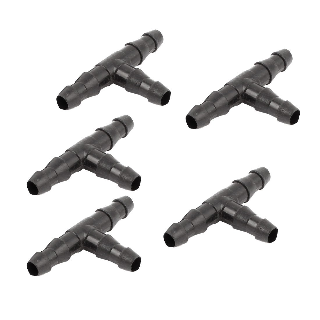 sourcing map Plastic Fish Tank 3 Way Tee Adapters Aquarium Air Tubing Connectors 5 Pcs Black