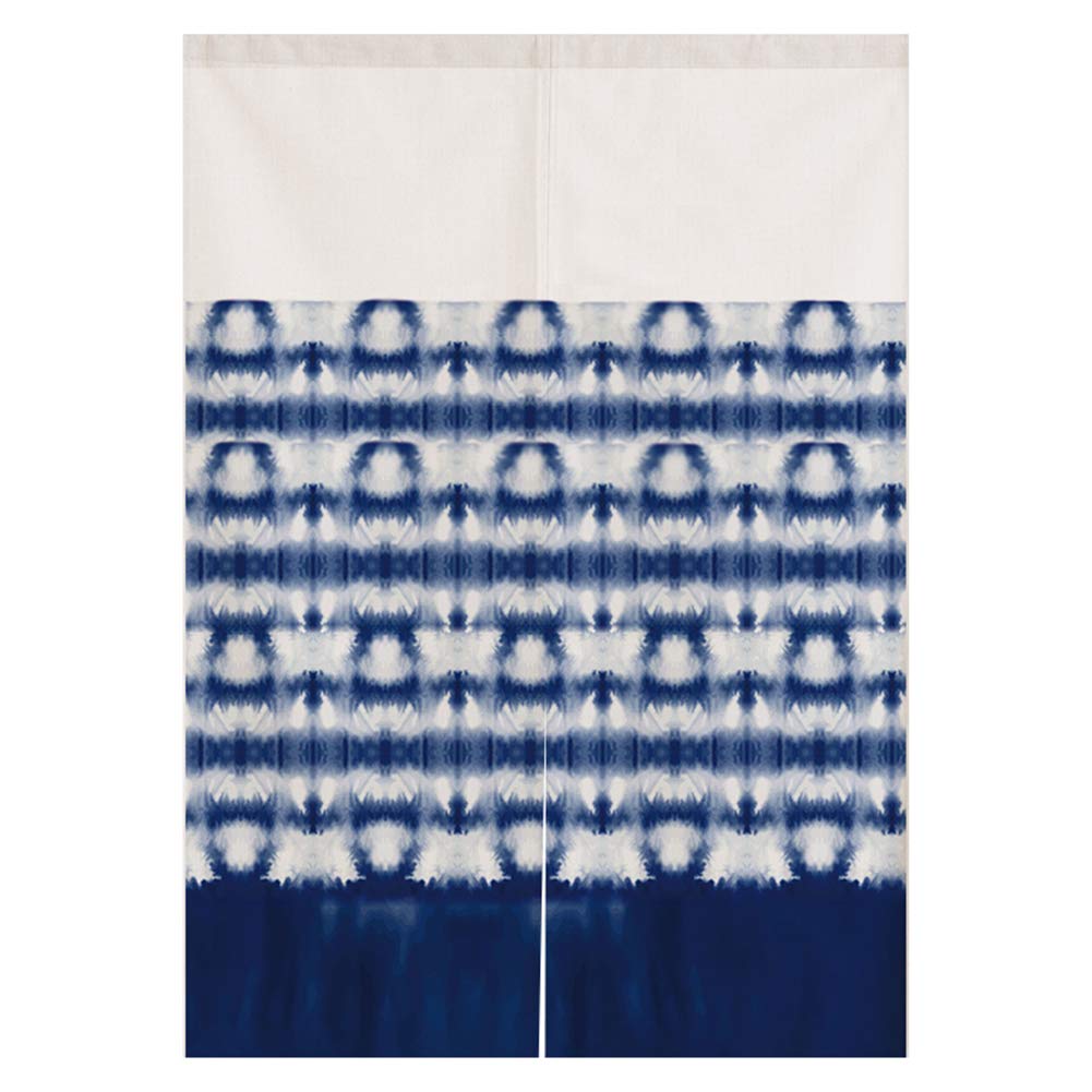 Photo 1 of Japanese Indigo Noren Doorway Curtain Tapestry Shibori Tie Dye Pattern Door Curtain Rustic Boho Ethnic Room Divider Home Decoration, 29 x 35 inches