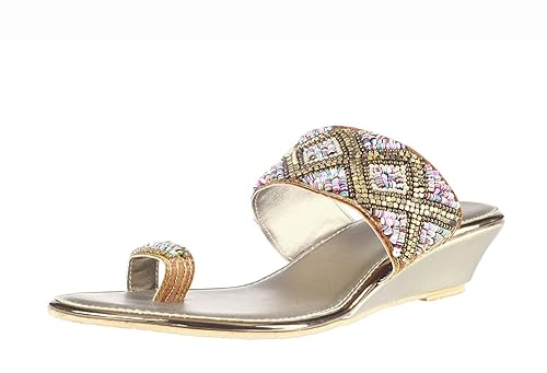 Women Brown Ethnic Slip-On Sandal