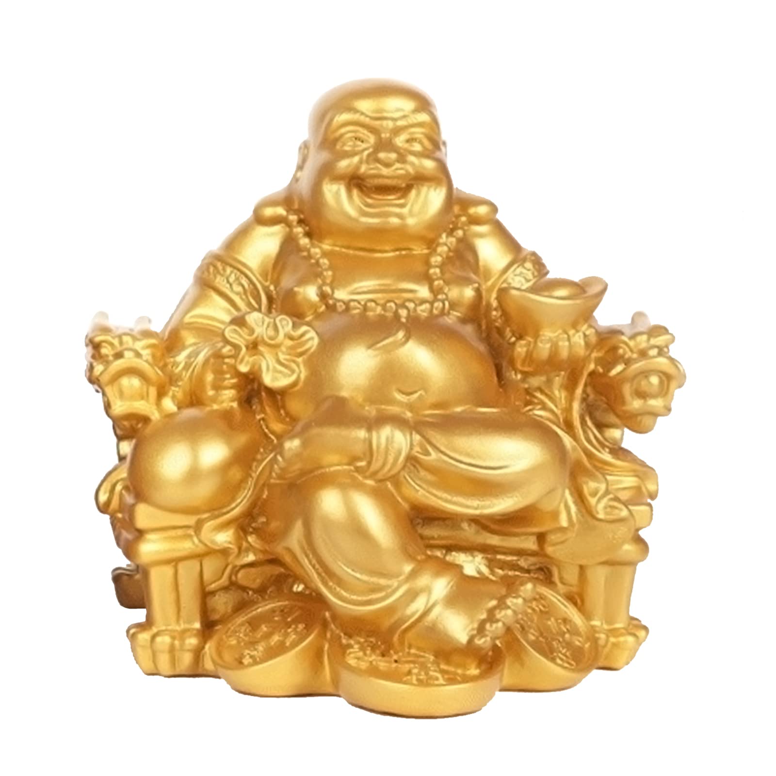 Elionless Laughing Buddha Statue - Chinese Feng Shui Maitreya Buddha Figurine for Home Office Decoration, Attracts Wealth and Good Luck