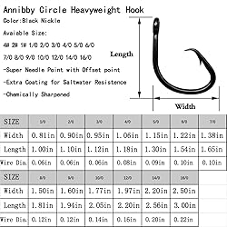 Saltwater Heavy Duty Live Bait Hook,Size 1/0-24/0