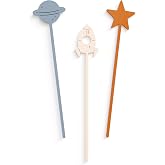 The Cotton &amp; Canvas Co. Space Acrylic Drink Stirrers, Swizzle Sticks, Space Birthday Theme, First Trip Around the Sun, 1st Birthday, Galaxy, Boy Birthday, Set of 12