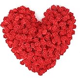 INSUNSIX 500pcs Mini Foam Rose Heads, Red Foam Flower Bulk Fake Rose Flower Head for DIY Crafts Wedding Bouquets Baby Shower Centerpieces Floral Arrangements Party Tables Home Decorations(Red)