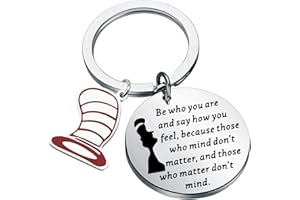 BLEOUK Inspirational Keychain Thank You Gift Motivational Quote Gift (Be who you are)