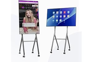 Tiburn FLIP HUB 55" S2 Android 13.0 4K UHD Rotating Smart Board | Touch Screen, Ideal for Office, Classroom, Home, Advertising Display with Mobile Stand