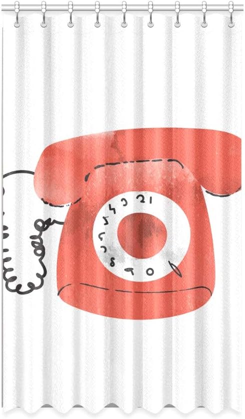 UGDFJYV Bonitas Cortinas de Ventana Teléfono de Dibujos Animados Retro