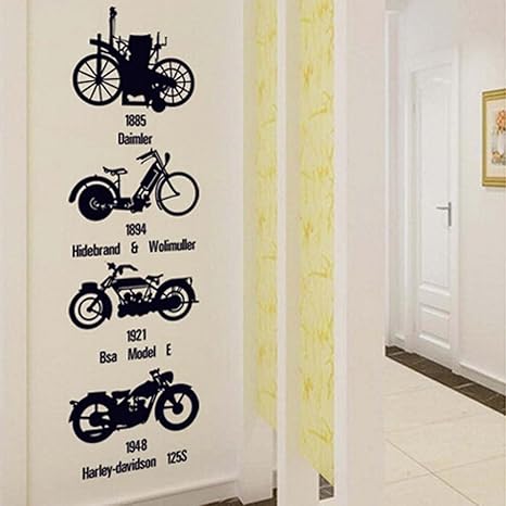 Amazon Co Jp Yesurprise ブラック かっこいい乗り物 ウォールステッカー ウォールペーパー シール リビング 子供部屋 お風呂にもok ホーム キッチン