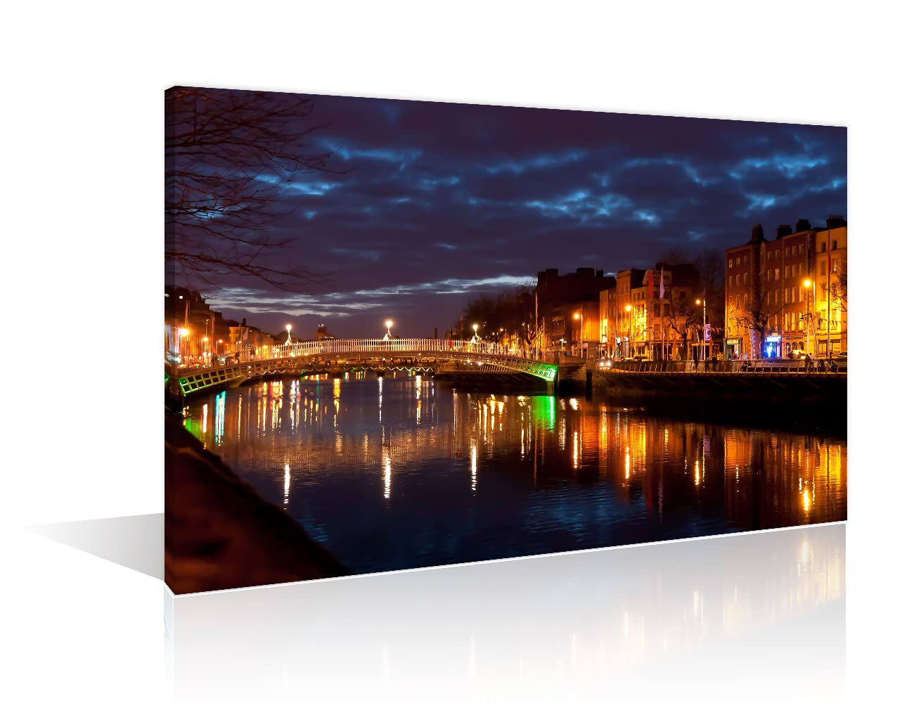 TISHIRON Bathroom Decor Wall Art Dublin Wall Decor 1 Piece Modern Dublin Skyline Posters and Prints Wall Decoration for Living Room Office Bedroom Framed Ready to Hang (12''Wx18''H)