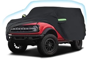 Proadsy Upgrade Car Cover Compatible with Ford Bronco 2 Door 2021-2024 2025 Windproof All Weather Waterproof Sun Rain UV Dust Snow Protection Outdoor Covers