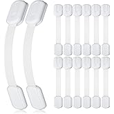 4our Kiddies 14 Pack Baby Proof Cabinet Latches, Childproof Drawer Latches with 12 Extra 3M Adhesives, Adjustable No Drilling