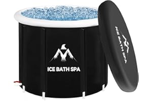 ptlsy Portable Ice bath tub for Athletes Foldable Bathtub for Adults with Cover Large Size Cold Plunge Tub for Recovery Home Indoor Outdoor