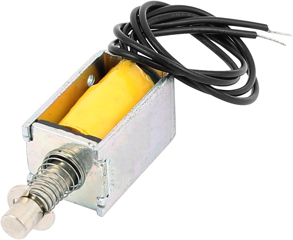 Sourcing Map Électro-Aimant Solénoïde Pousser-Tirer 400mA 45N 10mm DC 12V - Mouvement Linéaire Ouvert