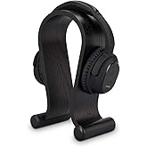 kalibri Wooden Omega Headphone Stand - Universal Headset Wood Hanger - Holder for Gaming Headsets DJ Studio Headphones & Earphone Display - Oak