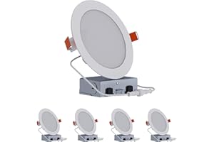 HALO HLB Recessed Lighting 6 Inch LED Canless, Ceiling and Shower Light, Dimmable w/Selectable Lumens and Color Temperatures 4-Pack- HLB6LSFS5-4PK