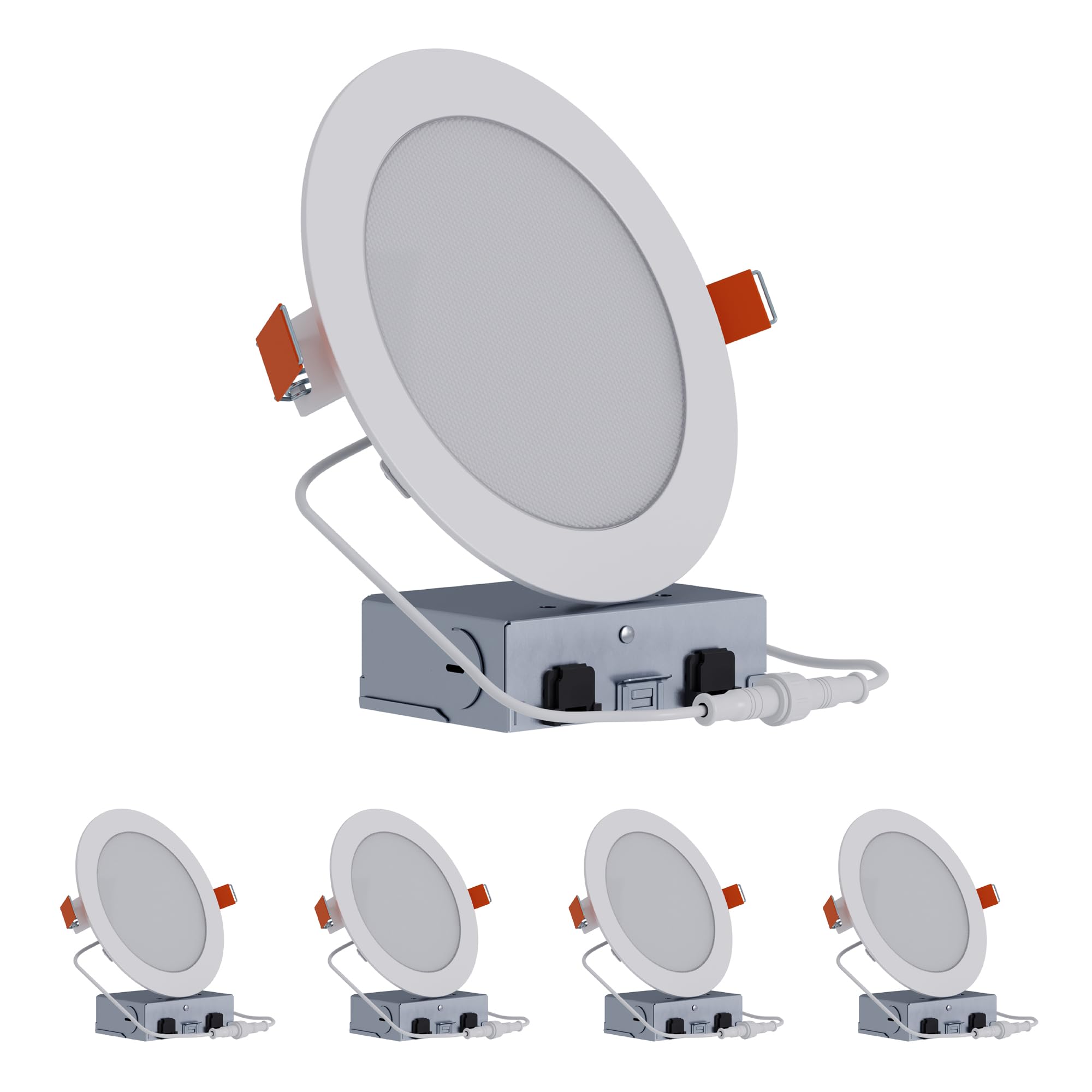 HALO HLB Recessed Lighting 6 Inch LED Canless, Ceiling and Shower Light, Dimmable w/Selectable Lumens and Color Temperatures 4-Pack- HLB6LSFS5-4PK Image