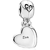 MSPOVOF Family Mom Heart Charms 925 Sterling Silver Bead for Bracelets and Necklaces For Women Jewelry Present