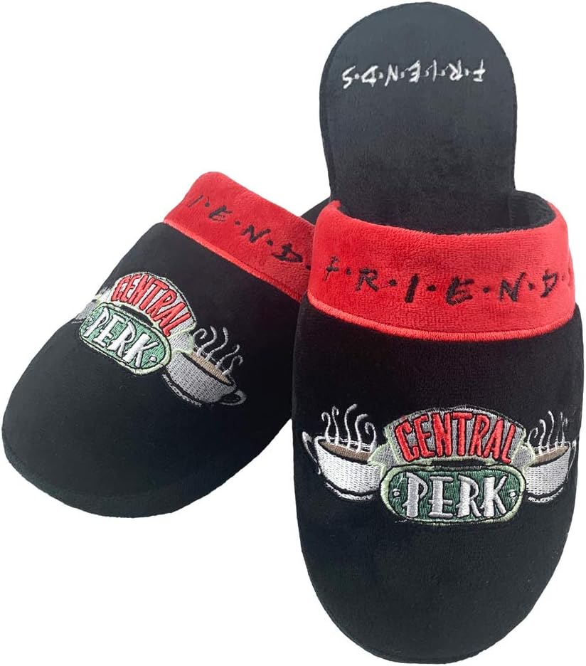 Groovy Uk Womens Black Friends Central Perk Slippers