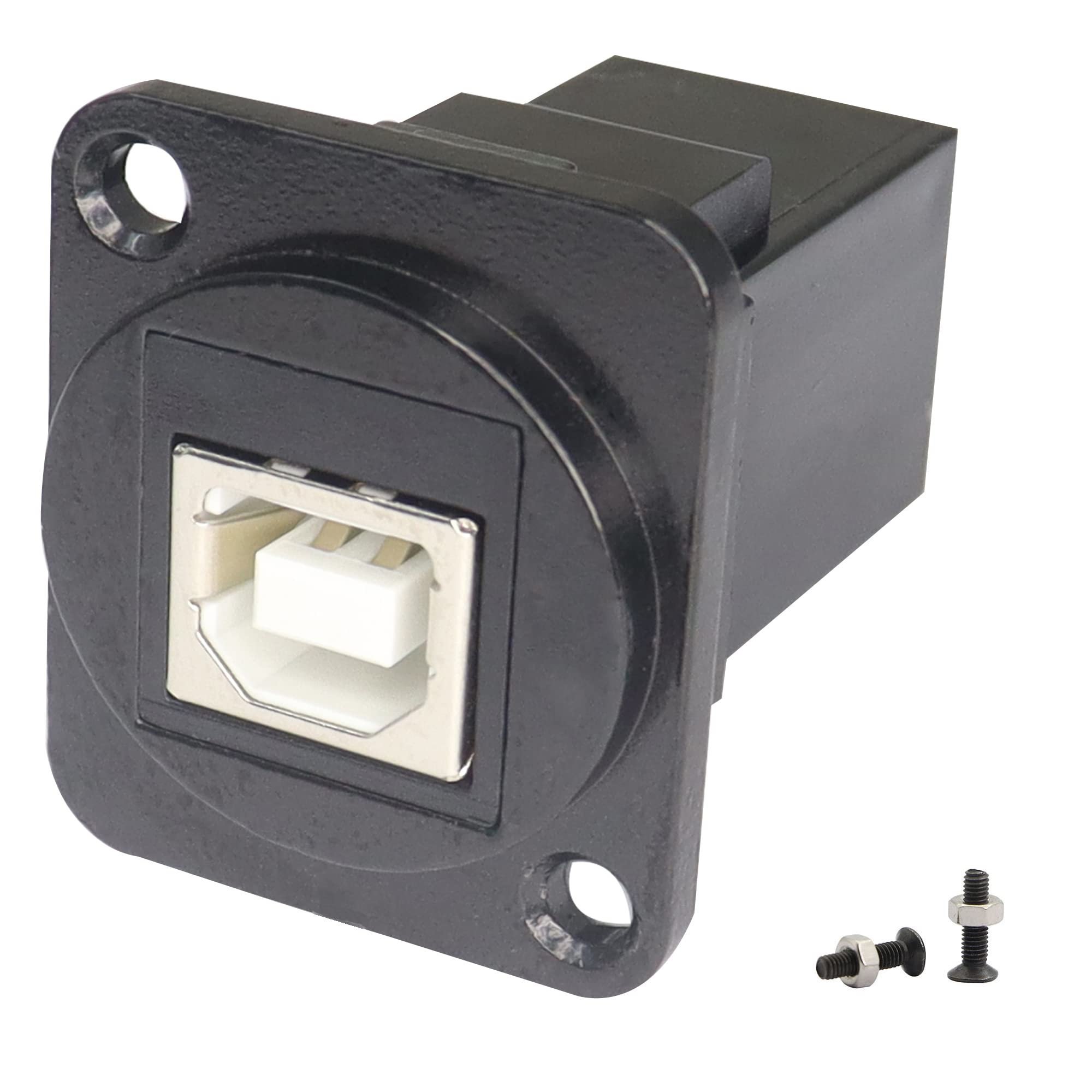 QIANRENON USB B to A Panel Mount Print Adapter USB B Female to USB 2.0 female Printer Data Connector,For peripheral device printer scanner fax machines phone external hard drive