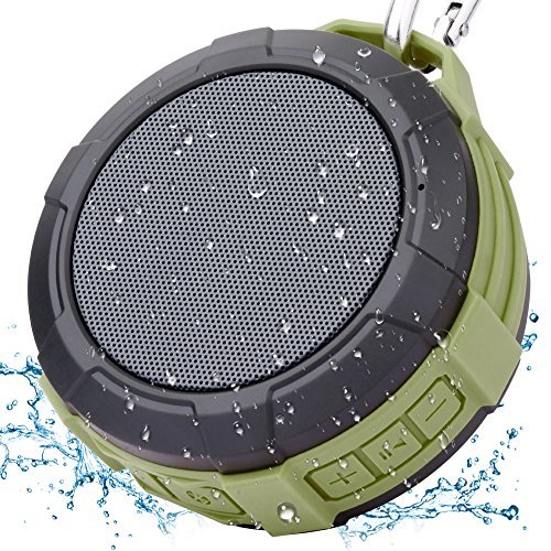 Wireless Bluetooth Speaker Waterproof Shower Speaker,Xergur Super Portable Speaker with Micro SD Card Slot, Built-In Mic,Enhanced Bass,Durable Design for iPhone, iPad, Samsung, Nexus (Green)