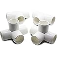 1CAMO 4-Way Tee PVC Fittings, SCH 40, White - 1 Inch PVC Elbow Fittings PVC Pipe Connectors - Build Heavy Duty Furniture with 1 Inch PVC Pipe (4 Pack)