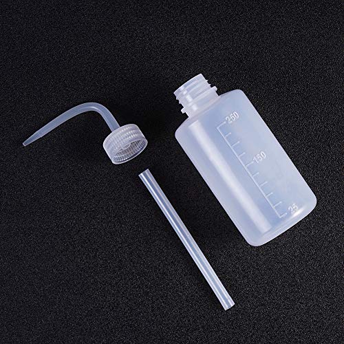 4 Pcs 250ml Plastic Safety Lab Wash Bottle,Squeeze Bottle with Scale Labels (8 oz/4 Bottle).