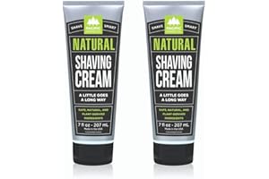 Pacific Shaving Company Natural Shaving Cream - Shea Butter + Vitamin E Shave Cream for Hydrated Sensitive Skin - Clean Formula for a Smooth, Anti-Redness + Irritation-Free Shave Cream (7 Oz, 2 Pack)