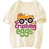 Toddler Bunny Easter Shirt Boys Girls Eggs Cavator Short Sleeve T-Shirt Kids Monster Truck Graphic Shirts Outfits Top 2-7T