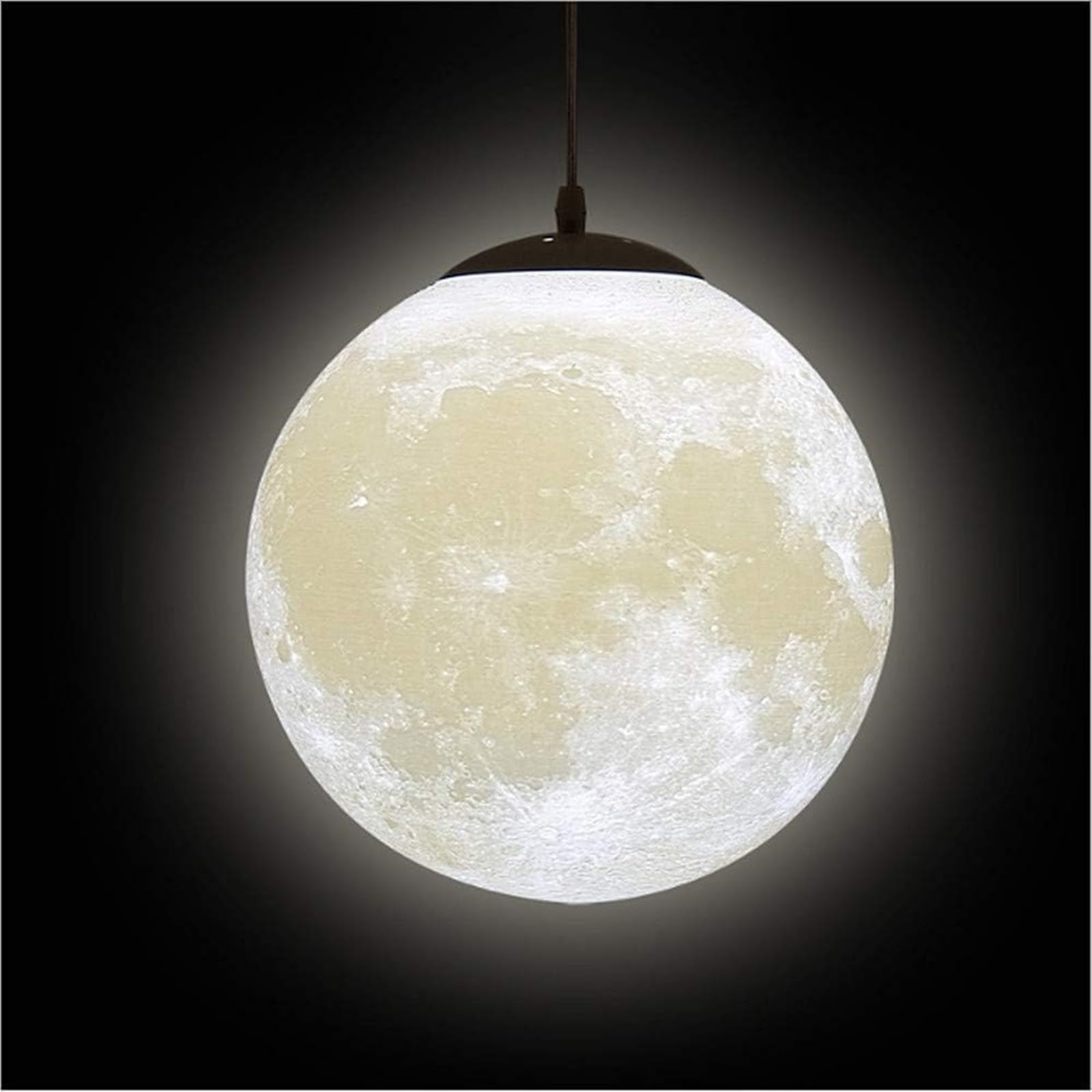 KRUIHAN 3D Print Led Moon Lamp Hang Ceiling Lamp Moon Light Night Light for Kids Room Restaurant Bed Room Living Room 30CM