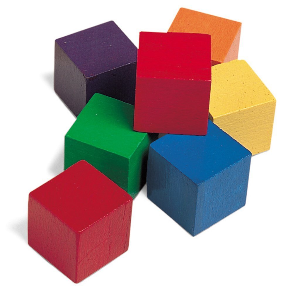 Learning Resources 1' Wooden Colour Cubes (Set of 102)