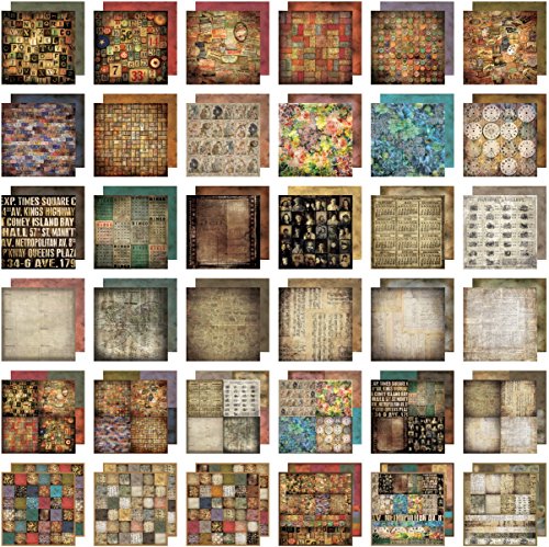 Lost and Found Paper Stash by Tim Holtz Idea-ology, 36 sheets, Double-Sided Card Stock, Various Sizes, Multicolored, TH92825